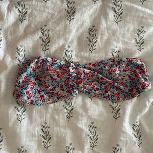 strapless floral bikini top